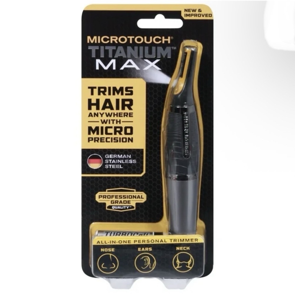 NEW MicroTouch Titanium Max Lighted Personal Hair Trimmer Nose Ear Eyebrows Face